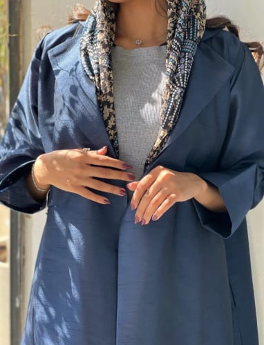 عباية صيفية عملية القماش تفته كحلي مع طرحة بديله ب...