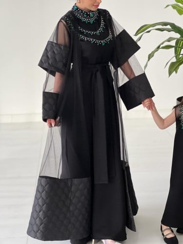 فستان قطعتين فستان داخلي ووشاح مع شك فاخرة