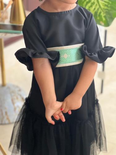 فستان اطفال القماش تفته وتل