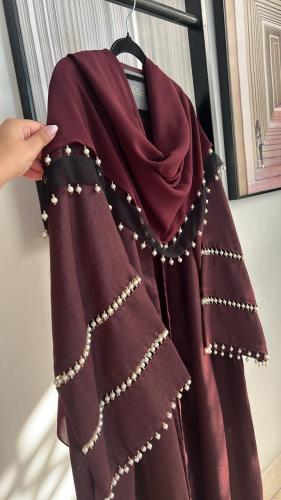 قماش لنن - لولو عنابي