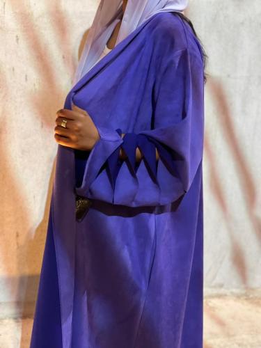 عباية شتوية مميزة القماش شامواه موف