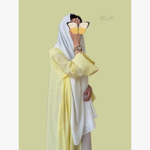 قماش لنن أصفر - أكمام شك