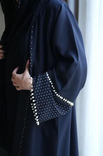 كريب أسود - أكمام منقطة لولو