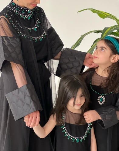 فستان للأطفال قطعتين فستان داخلي ووشاح مع شك فاخرة