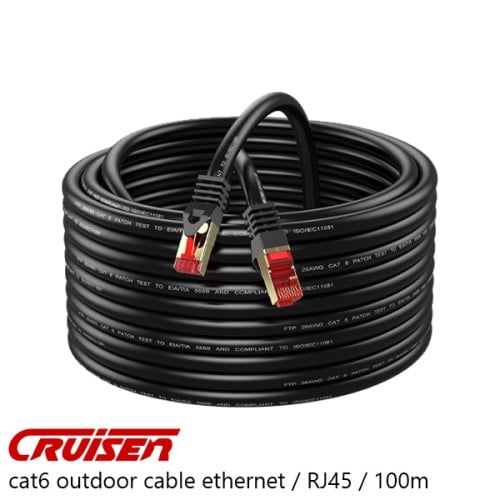 كيبل كات6 ايثرنت خارجي بطول 100 متر / cable cat6 o...