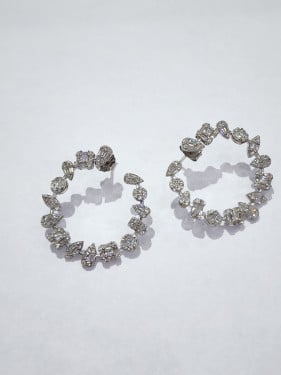 حلق دائري مرصع بالزركون فضة صافي عيار925