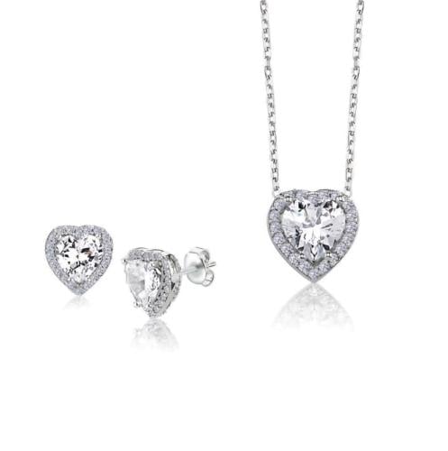 طقم ناعم فضة صافي عيار 925 ( سلسلة وحلق )