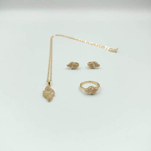 طقم اطفال فضة صافي عيار 925 مطلي ذهب