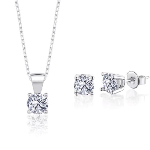 طقم ناعم فضة صافي عيار 925 ( سلسلة وحلق )