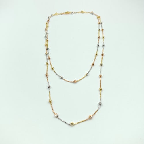 عقد دورين فضة صافي عيار 925 مطلي ذهب