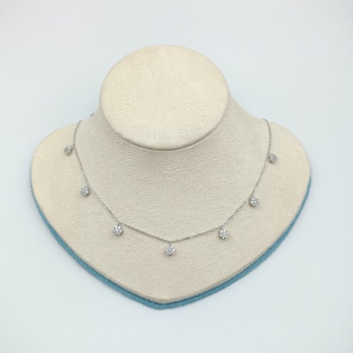 شوكر بفصوص الزركون فضة صافي عيار 925 مطلي ذهب