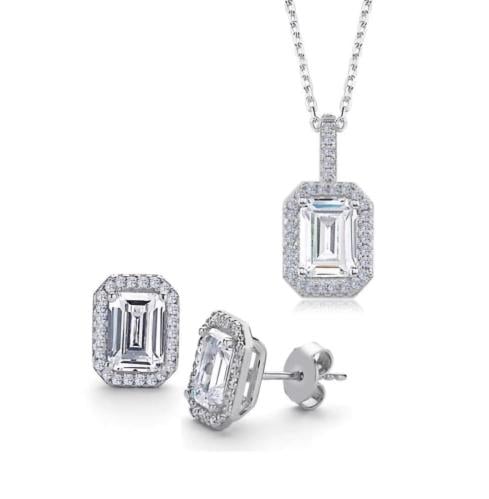 طقم ناعم فضة صافي عيار 925 ( سلسلة وحلق )