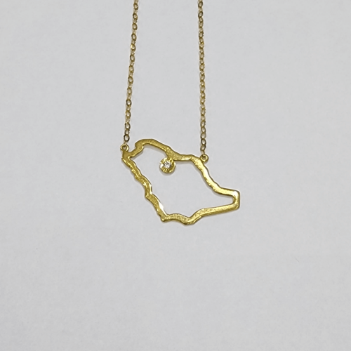 قلادة المملكة فضة صافي عيار925 مطلي ذهب