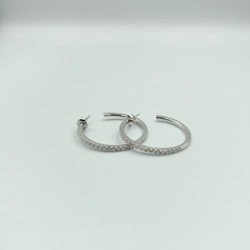 حلق مرصع بفصوص الزركون فضة صافي عيار 925