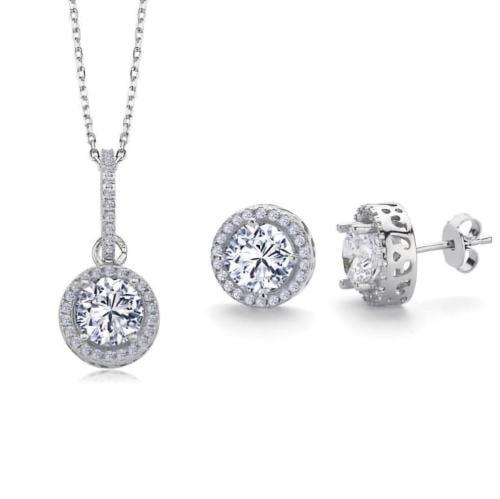 طقم ناعم فضة صافي عيار 925 ( سلسلة وحلق )