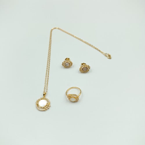 طقم فضة مطلي ذهب