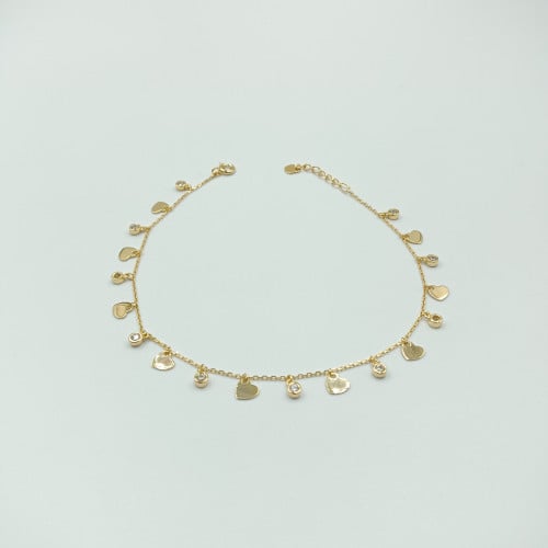 خلخال فضة صافي عيار 925 مطلي ذهب