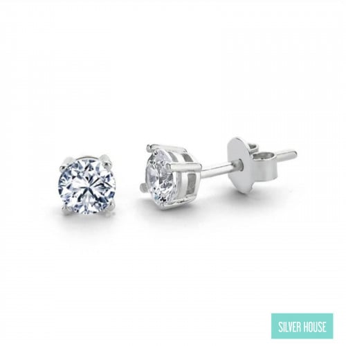 حلق فضة صافي عيار 925 فصوص سوارفيسكي