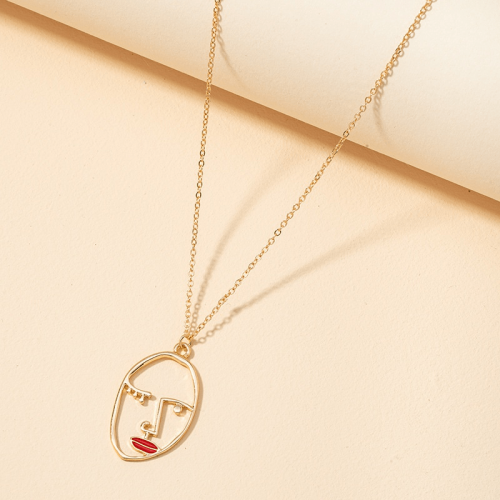 قلاده سلسله شكل وجه  لون ذهبي