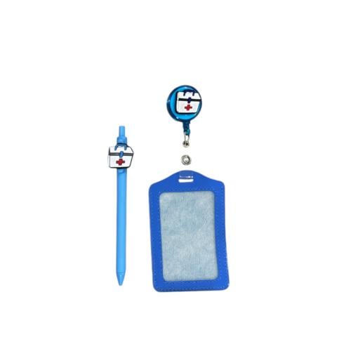 طقم حامل بطاقة مع قلم