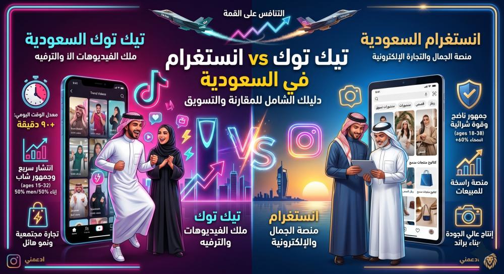 تيك توك vs انستغرام السعودية