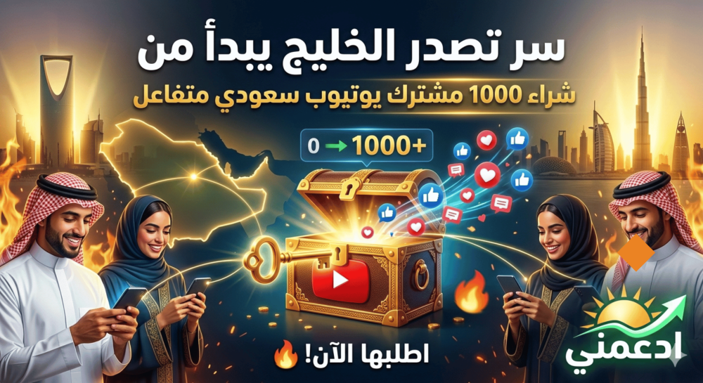 شراء 1000 مشترك يوتيوب سعودي متفاعل