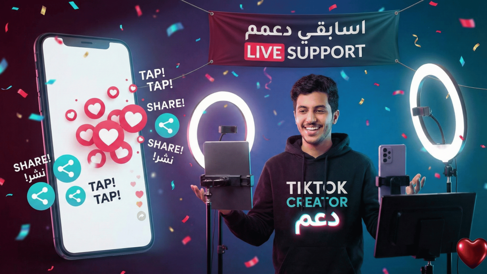 دعم بث تيك توك تكبيس وشير