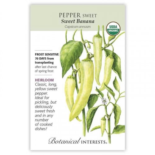 بذور فلفل الموز "بارد" عضوي - Sweet Banana Sweet Pepper Seeds
