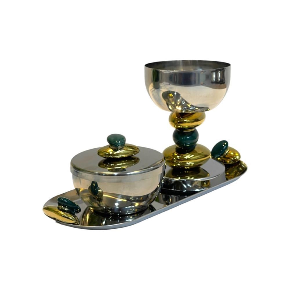 طقم مبخرة ذهبي حجر