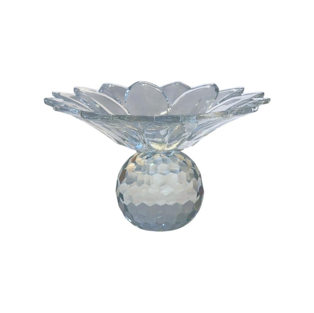 صحن كريستال وردة قاعدة كرة