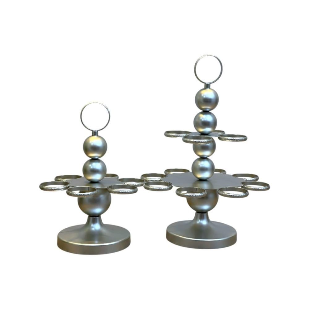 حامل فناجيل فضي مطفي