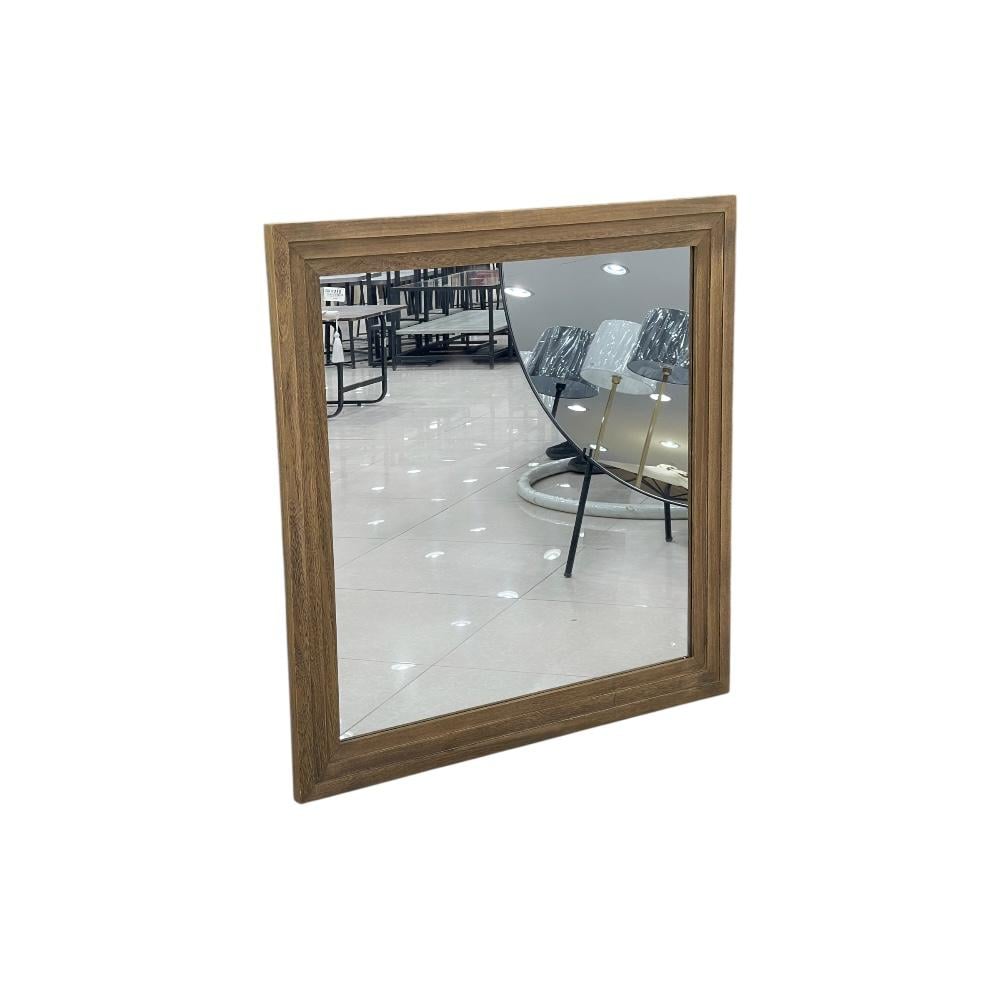 مراية فاخرة بإطار خشبي مربع