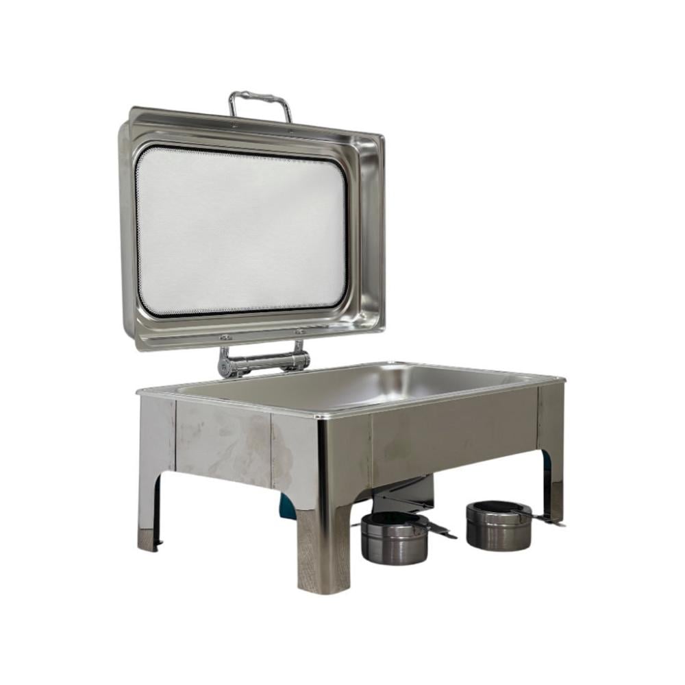 سخان طعام بوفية مستطيل هيدروليك فضي 9 لتر