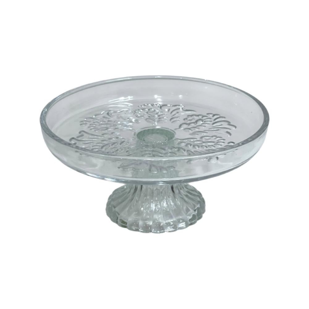 صحن زجاج  للتقديم بقاعدة
