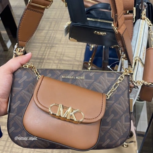 Sac à main Michael Kors Emmy de petite taille en cuir Saffiano Or a