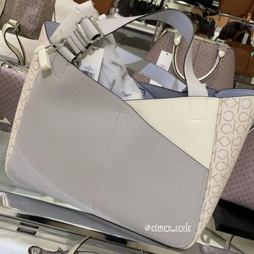 Zoe Large Colorblock Monogram Tote