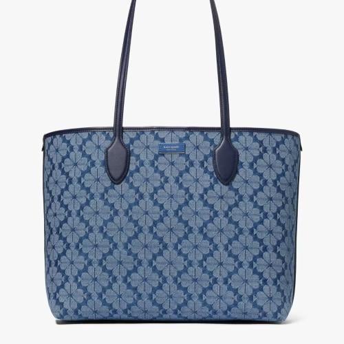 Spade Flower Jacquard Denim Bleecker Large Tote