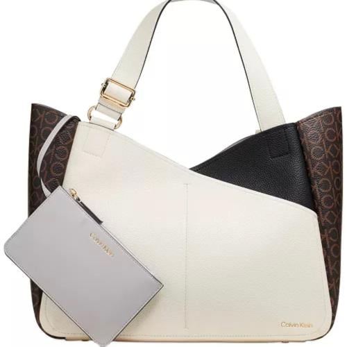 Zoe Large Colorblock Monogram Tote