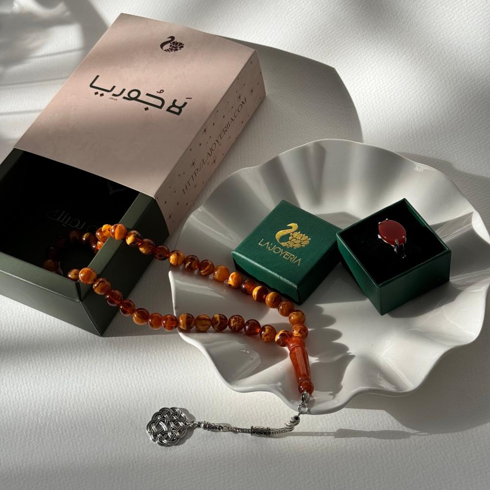 طقم خاتم فضه وسبحه