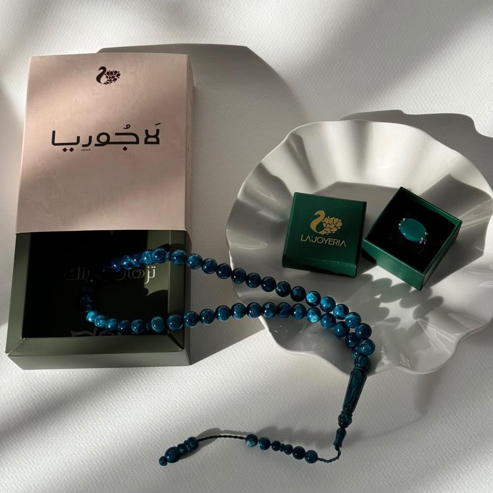 طقم خاتم فضه وسبحه