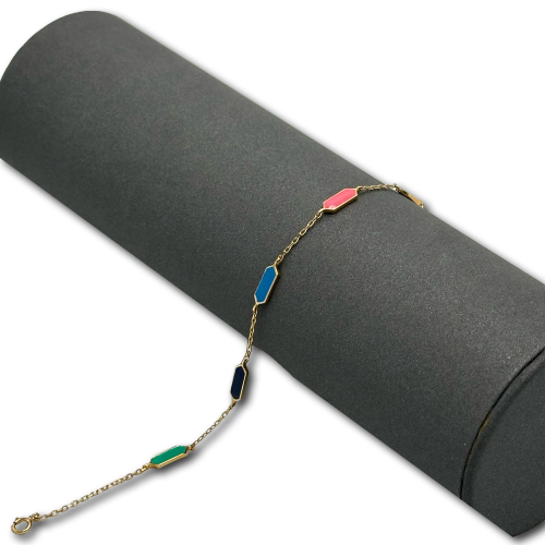 سوارة ذهب صافي عيار 18 مع الون ميناء الوزن : 2.2g