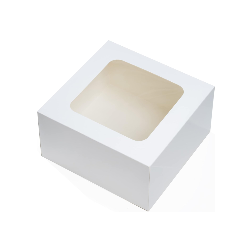 علب كرتونية مربع شفاف في الوسط