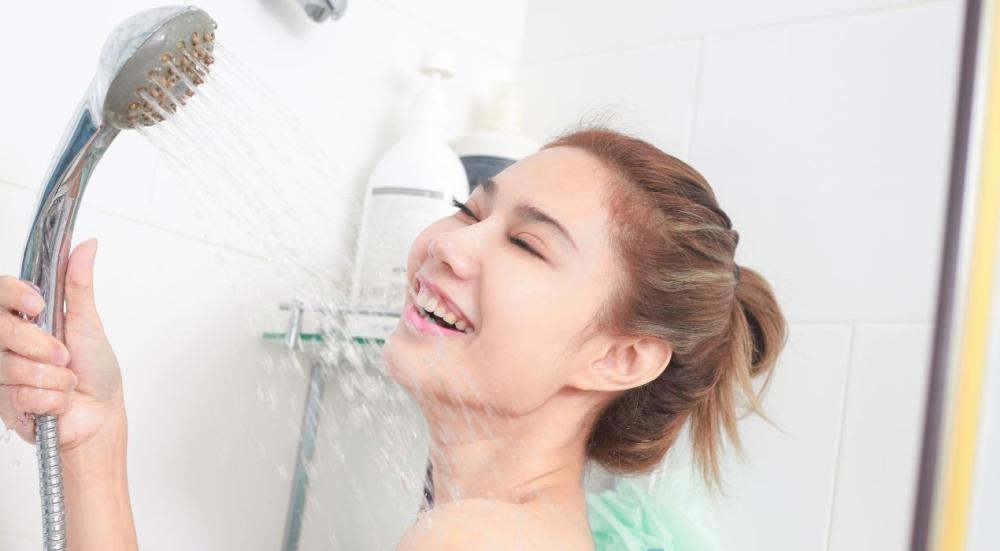 Shower with cold water