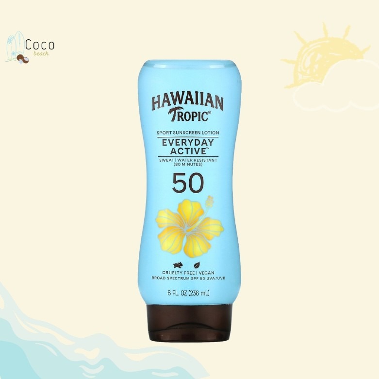 واقي شمس هاوايان تروبيك رياضي مقاوم للعرق والماء SPF 50 - كوكو بيتش