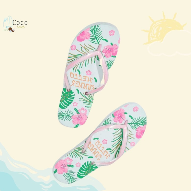 شبشب بحر سلبر بحر صيف مسبح ابيض وردي ورد بنك