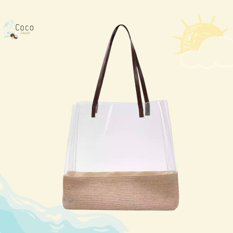 شنطة بحر شفاف وخسف كبيره للبحر والشاطئ clear beach bag