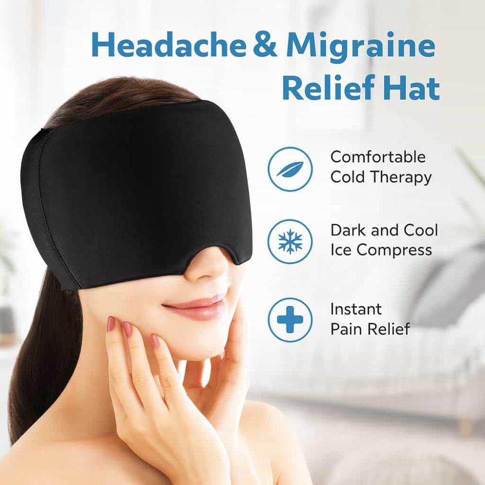 قبعة جل لتخفيف الصداع النصفي ببرودة منعشة وراحة فورية للرأس