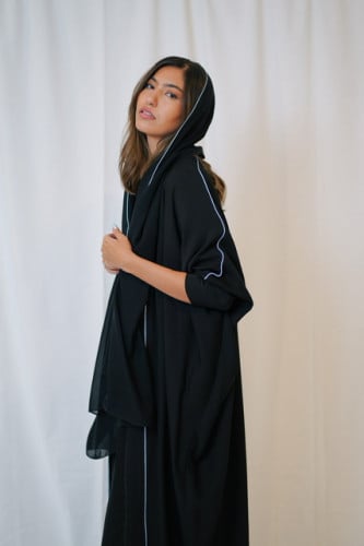 Black Abaya/ light Blue