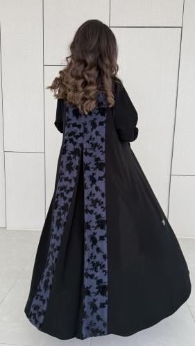 عباية ورد كحلي