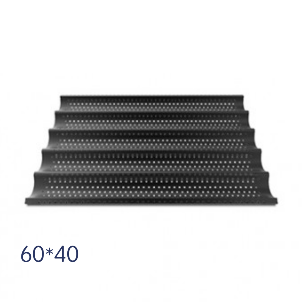 UNOX International Oven Tray, Black, Perforated, Curvy, Size 60